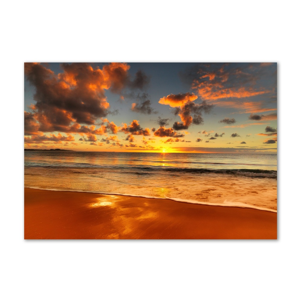 Tableau verre acrylique Plage du coucher de soleil