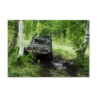 Acrylique tableau Jeep dans la forêt