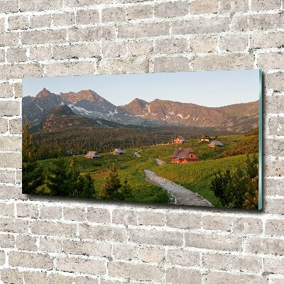 Acrylique tableau Clairière dans les Tatras