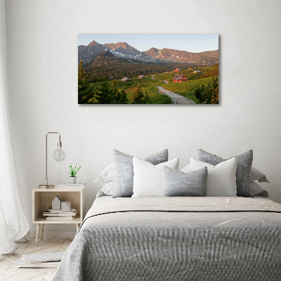 Acrylique tableau Clairière dans les Tatras