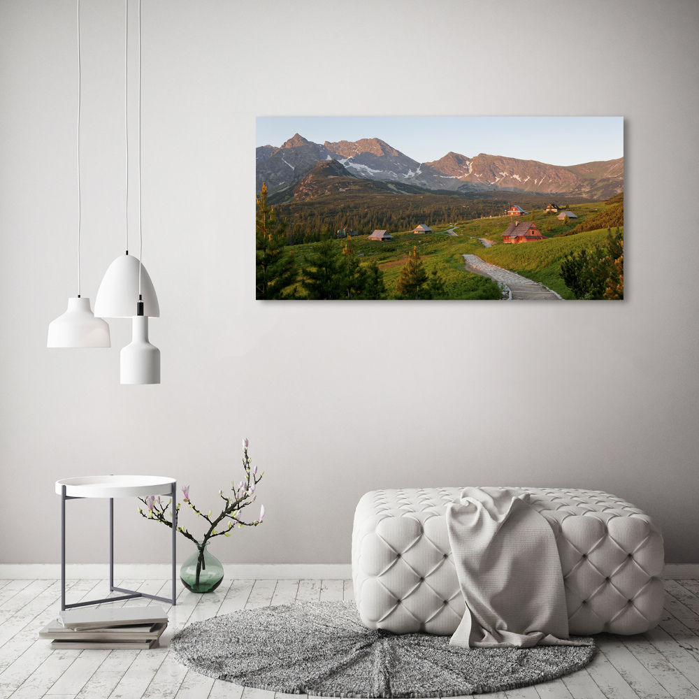 Acrylique tableau Clairière dans les Tatras