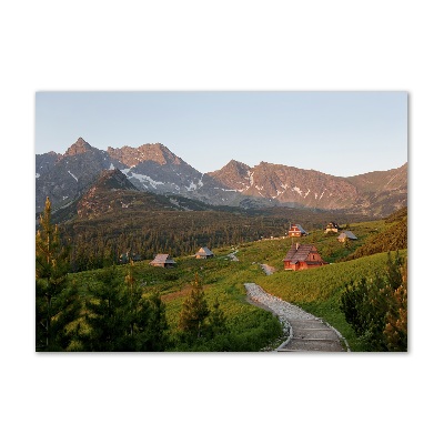 Acrylique tableau Clairière dans les Tatras