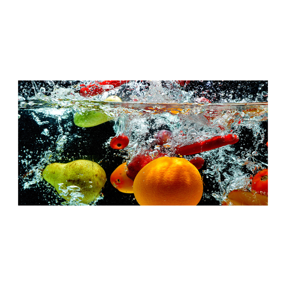 Tableau sur verre acrylique Fruits sous l'eau