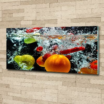 Tableau sur verre acrylique Fruits sous l'eau