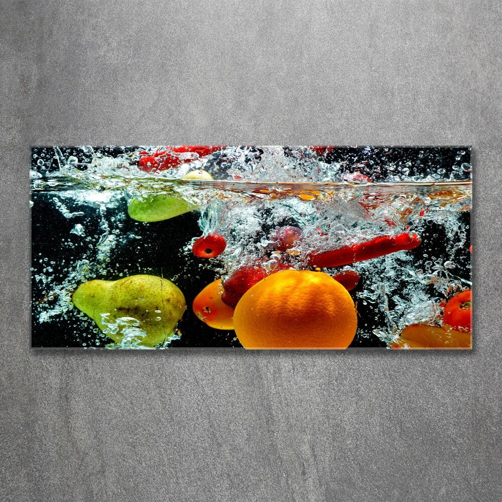 Tableau sur verre acrylique Fruits sous l'eau