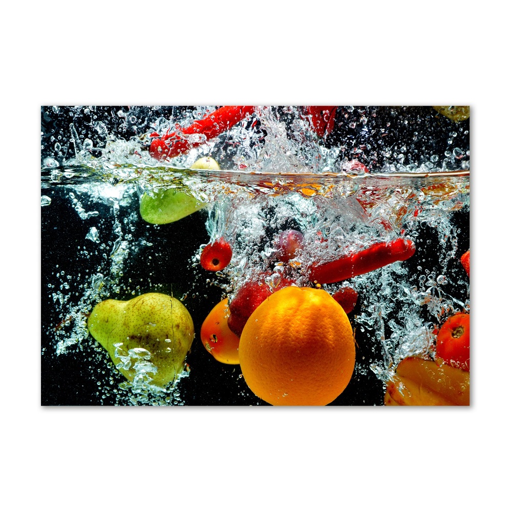 Tableau sur verre acrylique Fruits sous l'eau