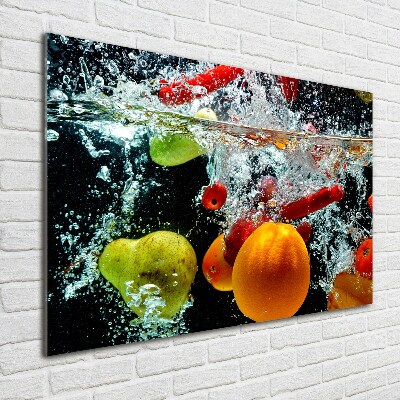 Tableau sur verre acrylique Fruits sous l'eau