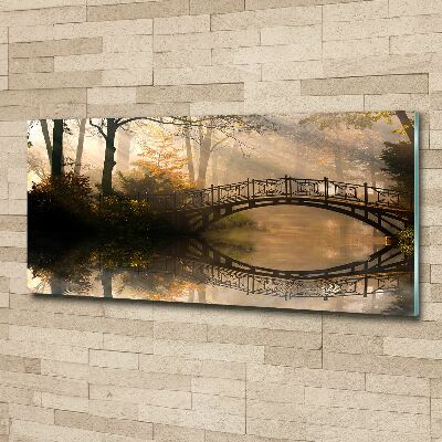 Tableau sur verre acrylique Vieux pont en automne