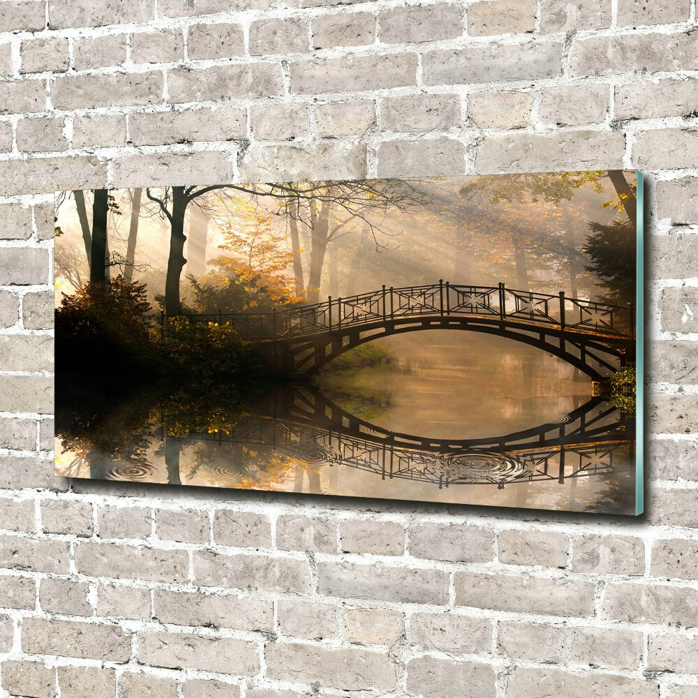 Tableau sur verre acrylique Vieux pont en automne