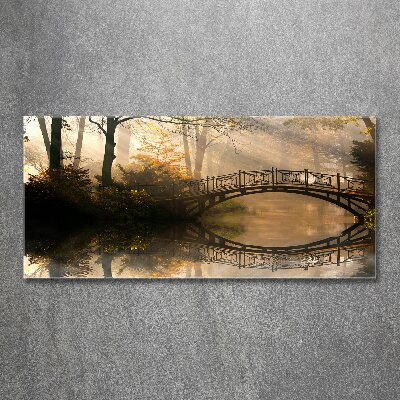 Tableau sur verre acrylique Vieux pont en automne