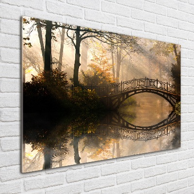 Tableau sur verre acrylique Vieux pont en automne