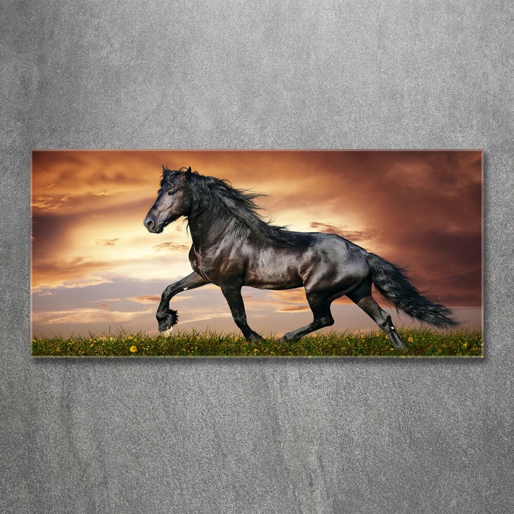 Acrylique tableau Cheval au trot