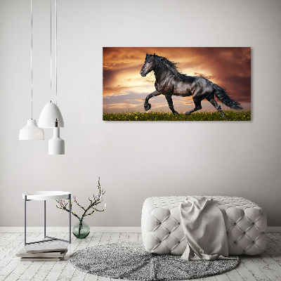 Acrylique tableau Cheval au trot