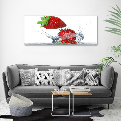 Tableau verre acrylique Fraises et eau