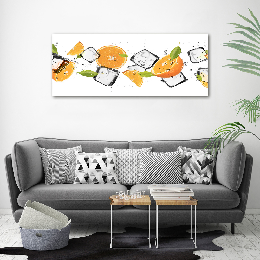 Tableau acrylique Oranges avec glace