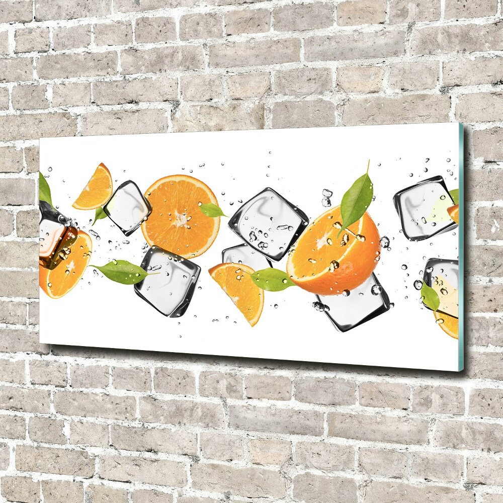 Tableau acrylique Oranges avec glace