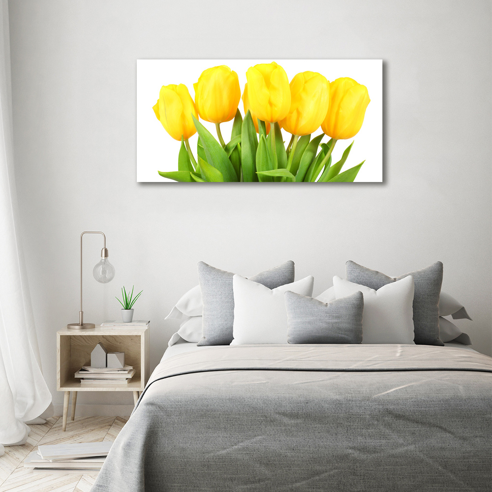 Tableau sur verre acrylique Tulipes jaunes