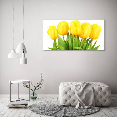 Tableau sur verre acrylique Tulipes jaunes