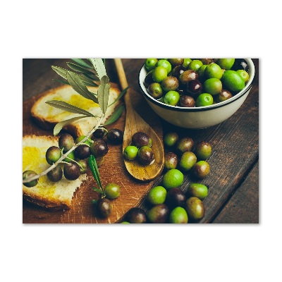 Tableau verre acrylique Olives