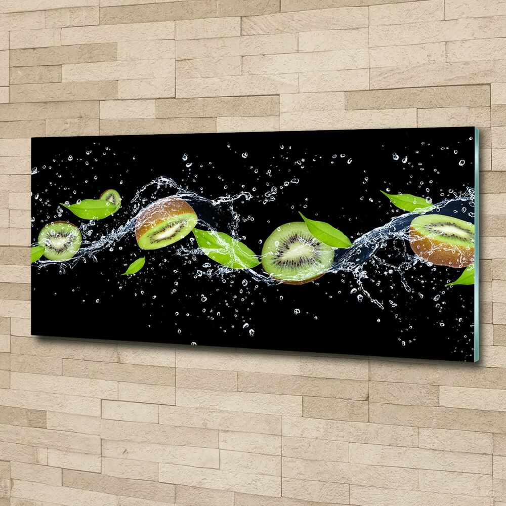 Tableau verre acrylique Kiwis et eau