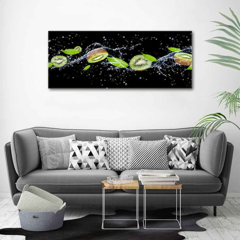 Tableau verre acrylique Kiwis et eau