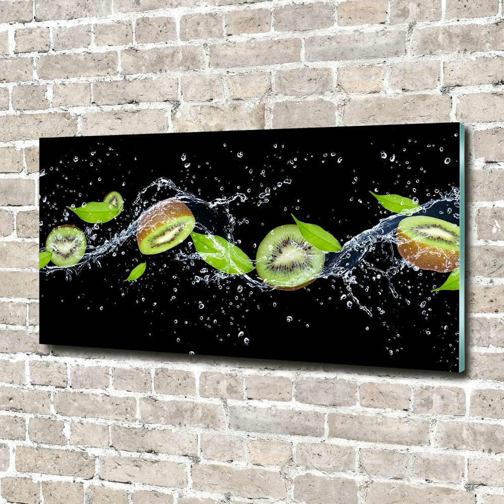 Tableau verre acrylique Kiwis et eau