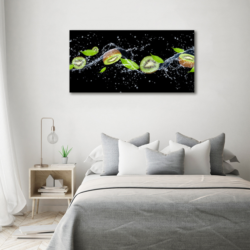 Tableau verre acrylique Kiwis et eau