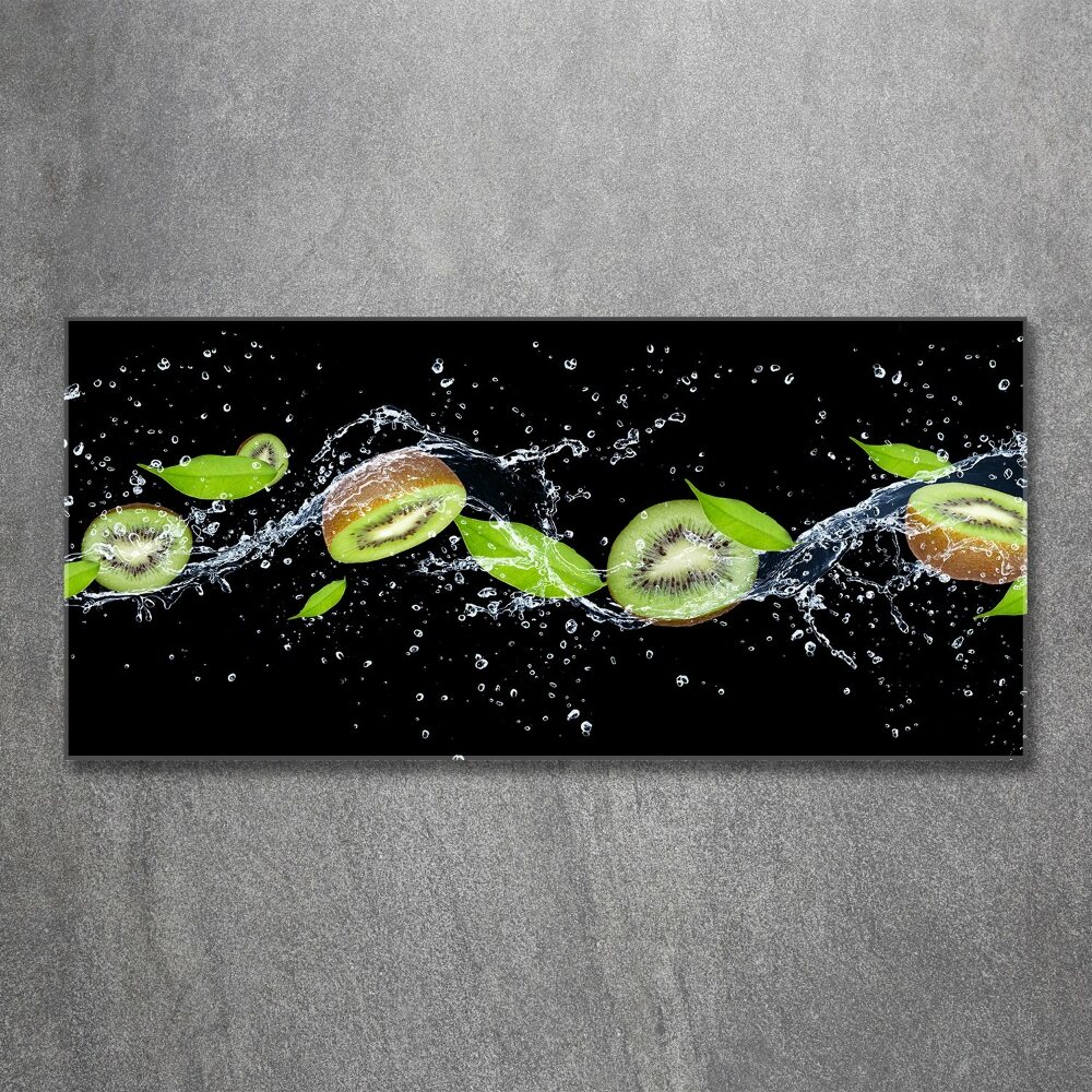 Tableau verre acrylique Kiwis et eau