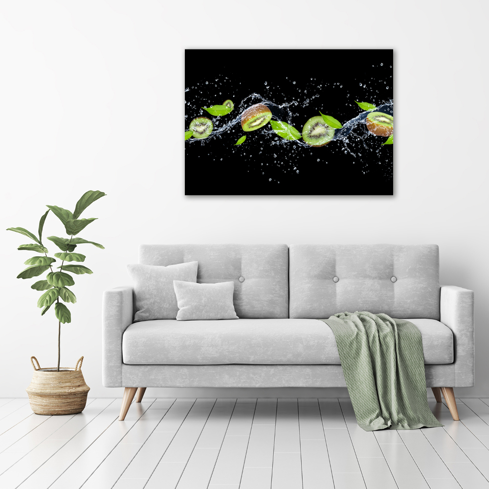 Tableau verre acrylique Kiwis et eau