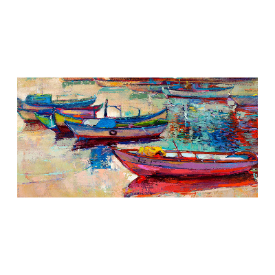 Tableau verre acrylique Bateaux colorés