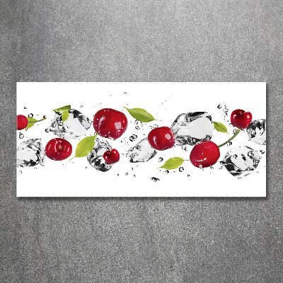 Tableau verre acrylique Cerises et eau