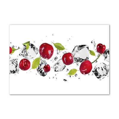 Tableau verre acrylique Cerises et eau