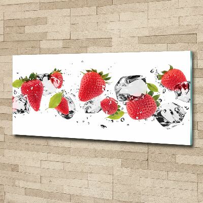 Tableau sur verre acrylique Fraises et eau