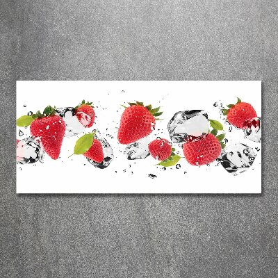 Tableau sur verre acrylique Fraises et eau