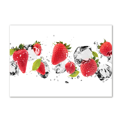 Tableau sur verre acrylique Fraises et eau