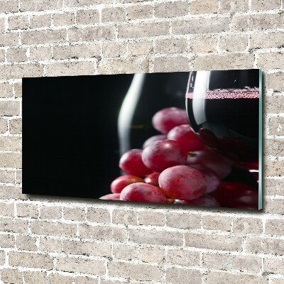 Tableau sur verre acrylique Raisins et vin