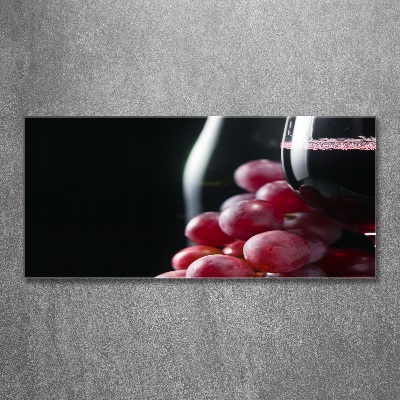 Tableau sur verre acrylique Raisins et vin