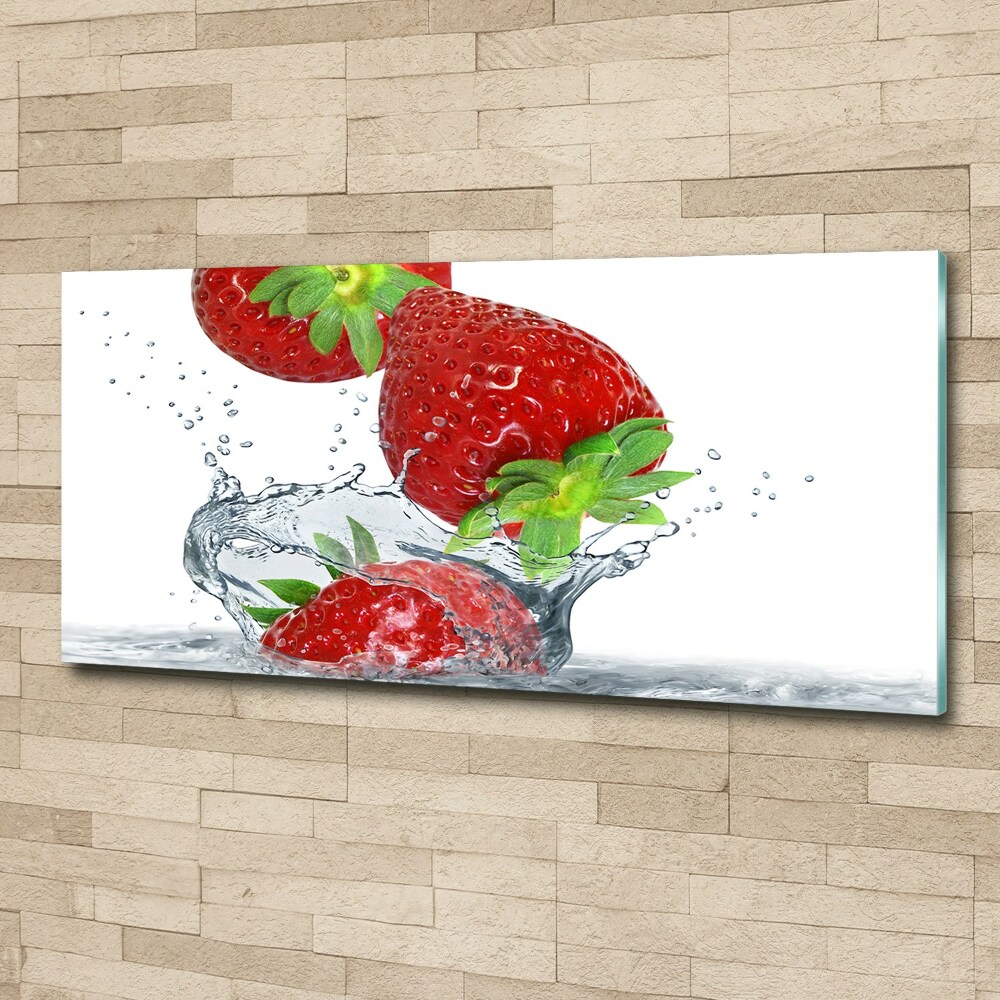 Tableau acrylique Fraises et eau