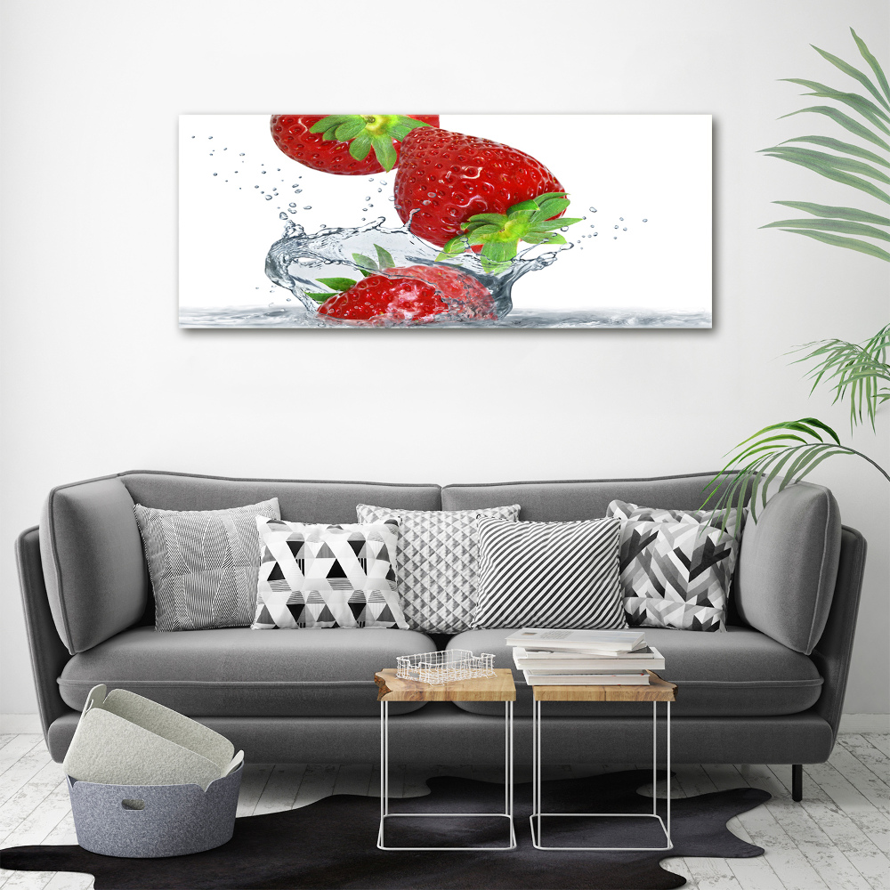 Tableau acrylique Fraises et eau