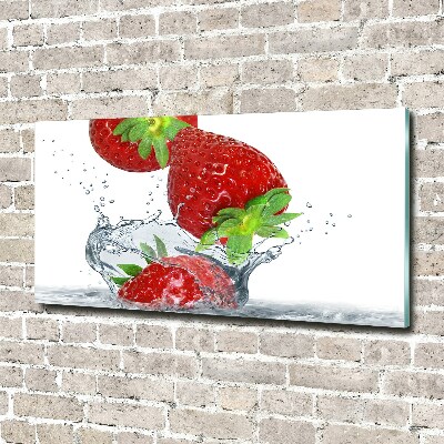 Tableau acrylique Fraises et eau