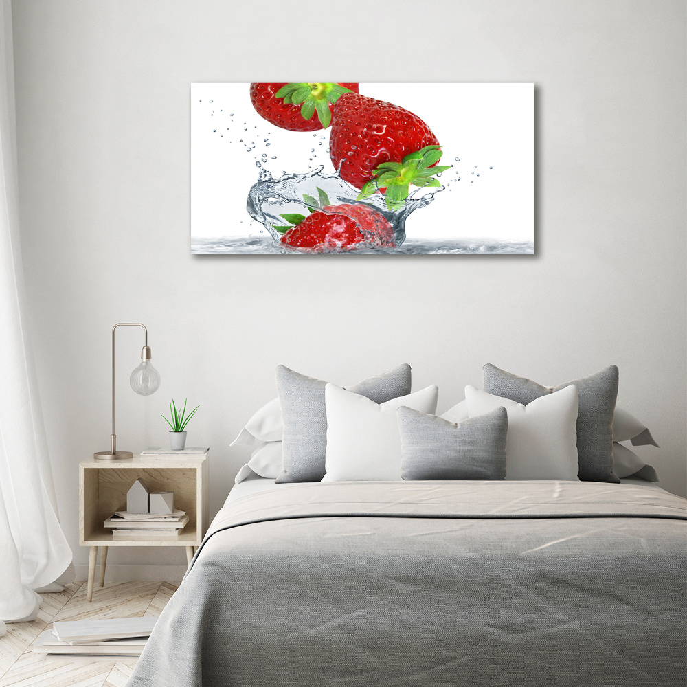 Tableau acrylique Fraises et eau