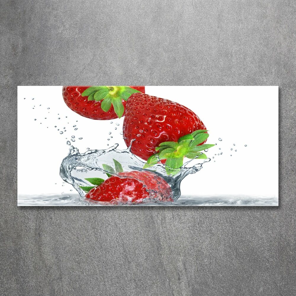 Tableau acrylique Fraises et eau