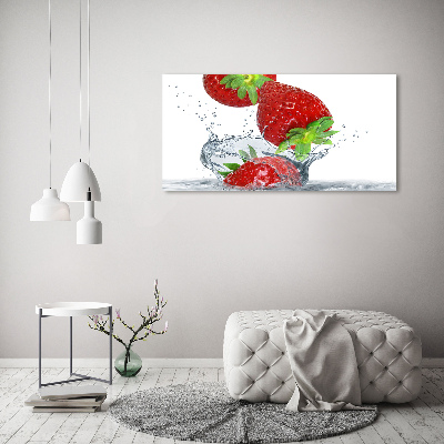 Tableau acrylique Fraises et eau