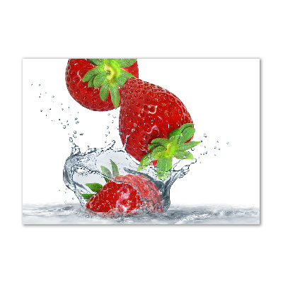 Tableau acrylique Fraises et eau