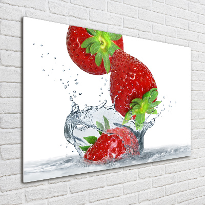 Tableau acrylique Fraises et eau