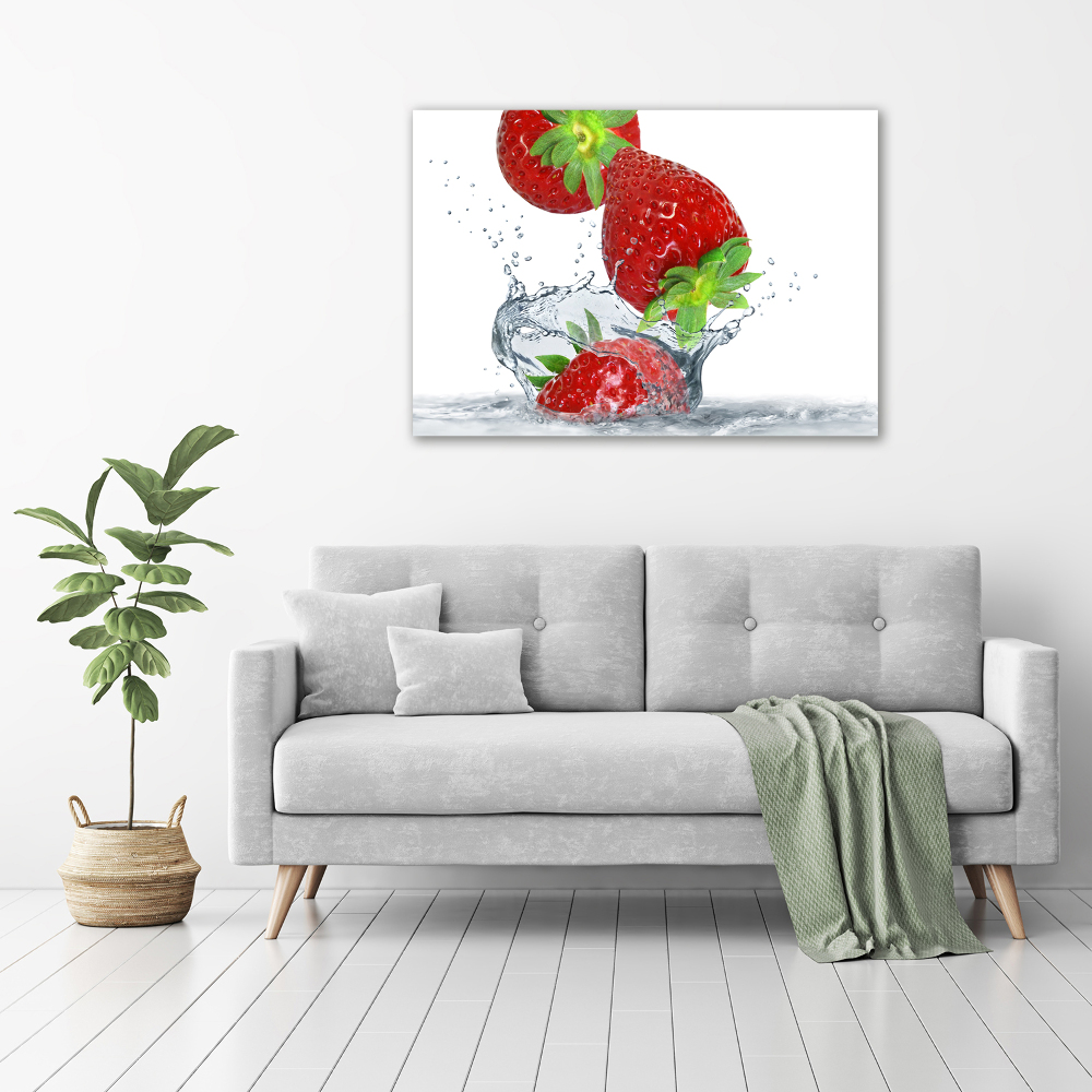 Tableau acrylique Fraises et eau