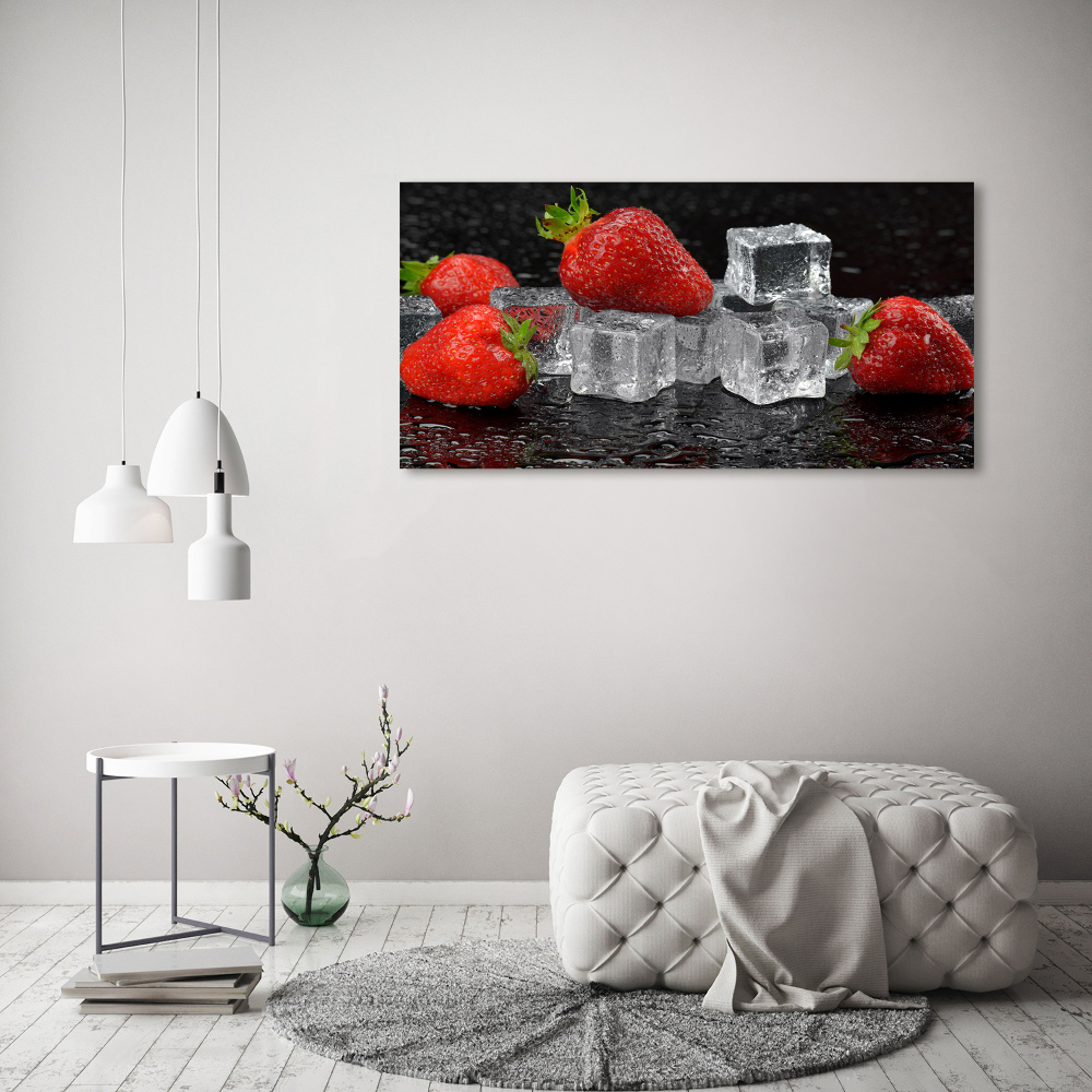 Tableau en acrylique Fraises sur glace