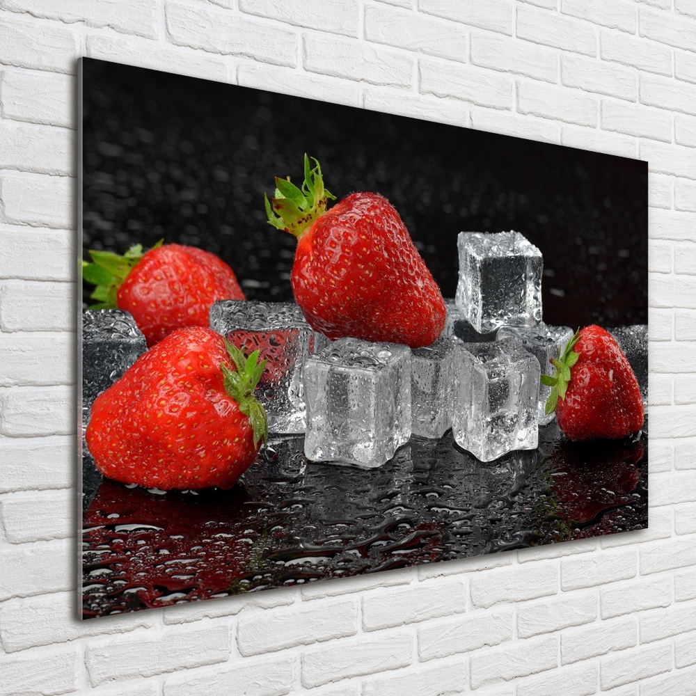 Tableau en acrylique Fraises sur glace