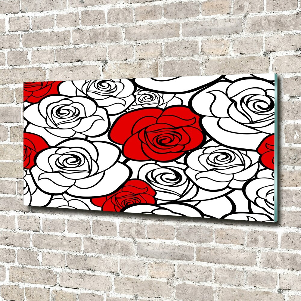 Tableau verre acrylique Roses