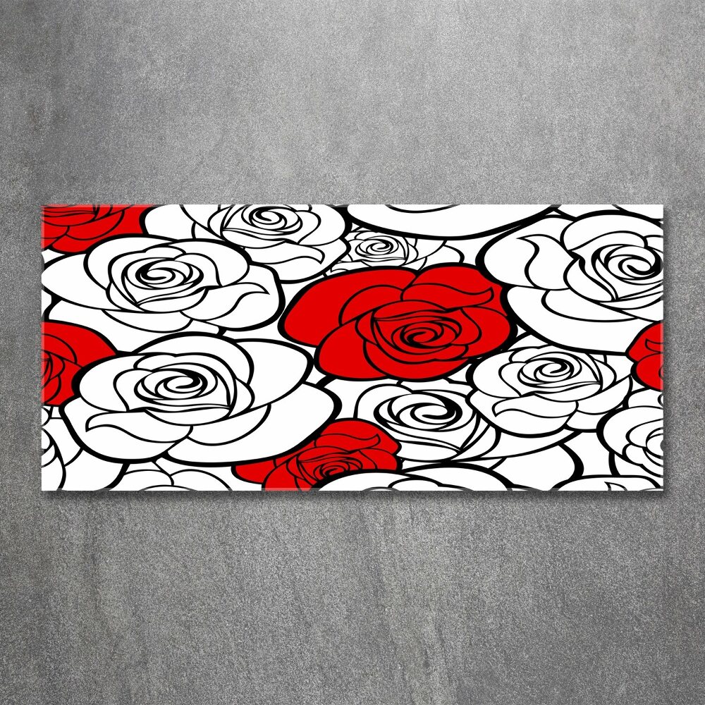 Tableau verre acrylique Roses